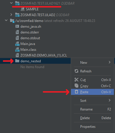 Copy cut: PDS to USS cut paste